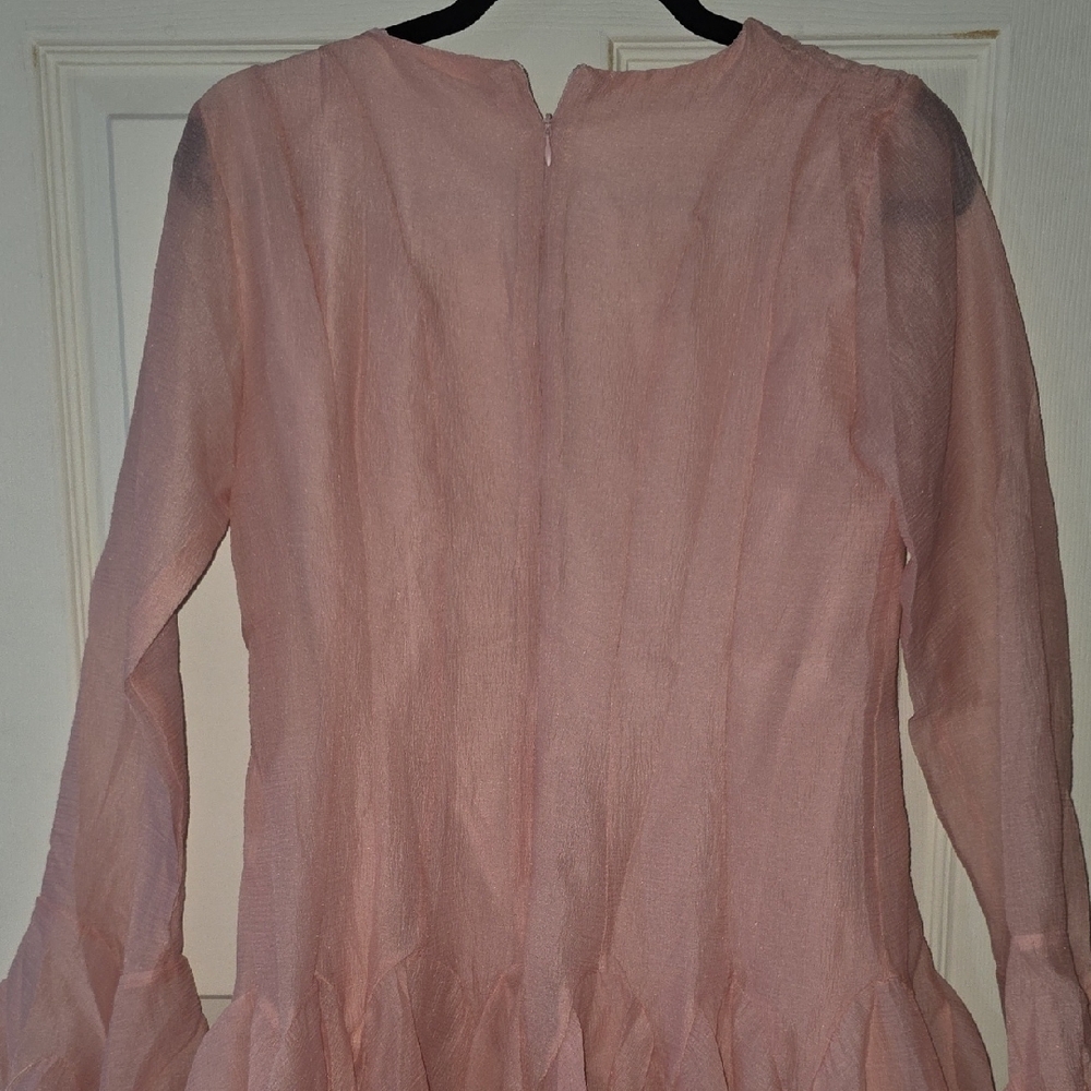 Stylish Pink Ruffle Dress - Picture 7 of 9